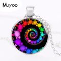 Fibonacci Spiral Pendant Fractal Necklaces Pendants Flourish Swirls Glass Dome Necklace Sacred Geometry Art Jewelry Hz1. 