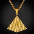 Egyptian Pyramid Necklace men 316L Stainless Steel wheat Chain women Egypt Jewelry Medallion collar necklace. 