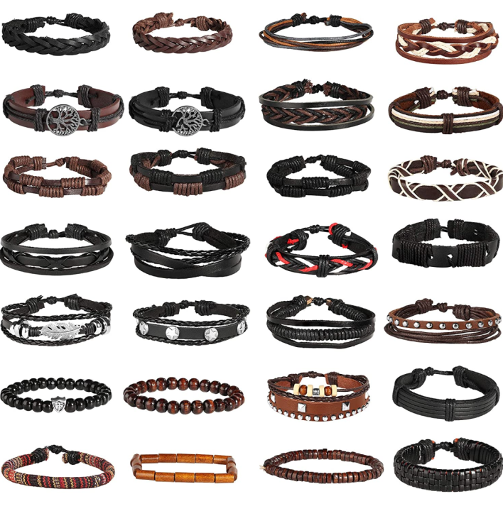 Pack Of 4 – Leather Bracelet | Randomly Selected Handmade Classical ...