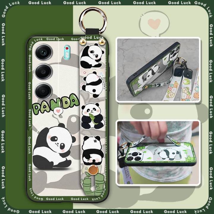 Anti-knock Dirt-resistant Phone Case For Tecno Camon40 4G/CM5 Silicone Kickstand Protective Back Cover Anti-dust Panda