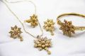 Zircon Jewellery Set Fine Light Weight Fashion Jewelry for Women - Golden. 