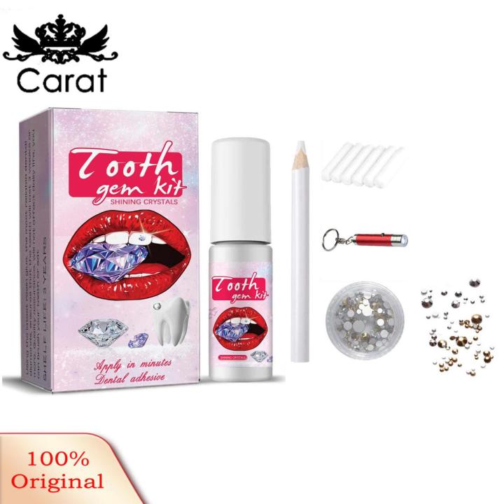 Carat Tooth Jewelry Kit Glossy Finish Teeth Decoration Faux Gem Kit