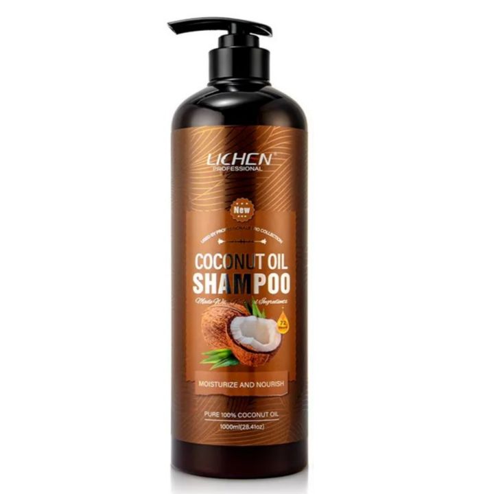 Lichen Coconut Oil Shampoo, Sulfate Free, Paraben Free, Silicone Free, Color Safe, and Vegan Hair Shampoo- 1000ML