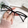Women Men Gradient Black Square Glasses Large Frame Anti Blue Light Eyeglasses Computer Mobile Phone Transparent Spectacles. 