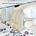 Cute Snoopy Pencil Case Double-layer Zipper Waterproof Pencil Bag Large Capacity Transparent Frosted Storage Bag Pen Box Stationery. 