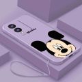 Vivo Y17s Luxury Cute Mickey Mouse Casing Matte Liquid Silicon Back TPU Soft Case Cover. 
