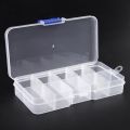 box with compartments-1 x 10 Compartment Plastic Storage Box-Transparent. 