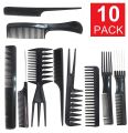 Professional Comb Set for Women - (Pack of 10) Hair Combs. 