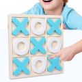Tic Tac Toe Wooden Board Game-1 Pc Board- Circle & Cross Shape Blocks- X o S Game- Noughts and Crosses Game- Quality Board Game Party Favor Fun Indoor Brain Teaser Children's Puzzle Game. 