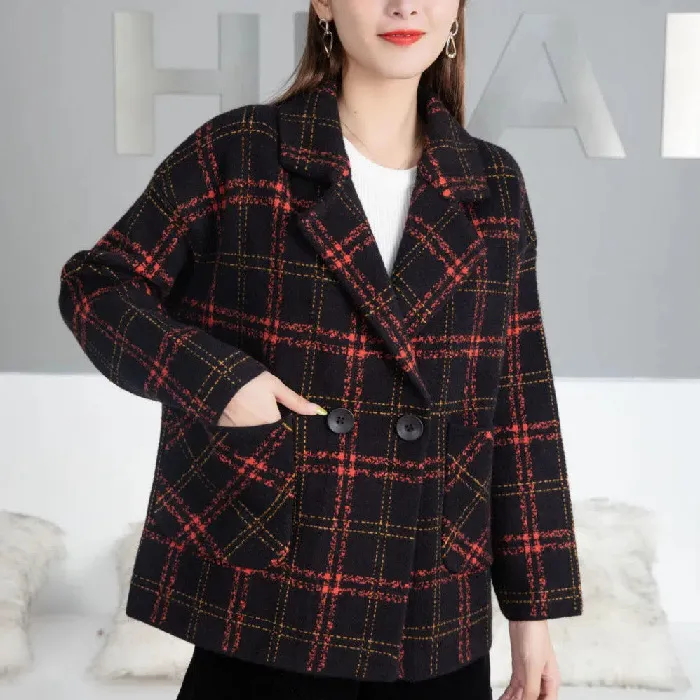 Yfashion%20Women%20Short%20Pea%20Coat%20Retro%20Trendy%20Plaid%20Suit%20Collar%20Coat%20Elegant%20%20Fit%20Single-breasted%20Warm%20Jacket%20color%20-%20Image%202