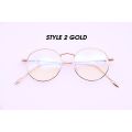 【Lens Replaceable Korean Eyeglasses Anti Radiation Round Frame Glasses Women/Men baso. 