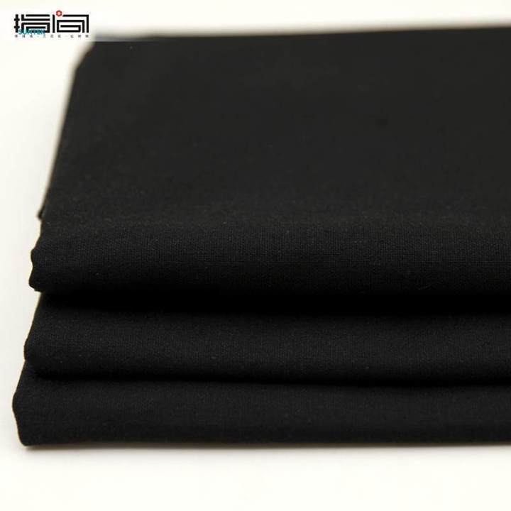 Solid Color Cotton Fabric Handmade Sewing Craft Patchwork Cotton Linen Black