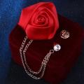 Flower Brooch Chain Brooch For Men For Shirt Jacket Coat Wedding Party Gift. 