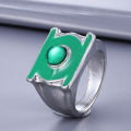 Fashion Superhero Green Lantern Ring Silver Plated Ring For Men Replica Men Jewelry Class Ring Gifts. 