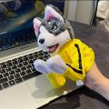 Kung Fu Animal Toy Husky Gloves Dog Interactive Hand Boxing Puppet Finger Battle Sound Plush Toy Doll Birthday Gift. 