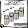 Glass Spacer - 1-1/2" - Stainless Steel Brush Finish. 