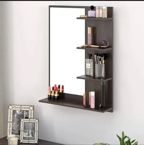 Wooden Dressing table wall Mounted Dressing With Mirror And Shelves Wood Dressing Table For Bedroom Space Saving Dresser Daraz.pk