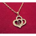 Golden Luxury S Alphabat Double Heart Shaped Locket. 