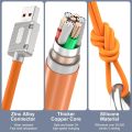 Multi Charging Cable 4FT, 3 in 1 Multi Charger Cable Heavy Duty Unbreakable Silicone Zinc Alloy Universal 3A Fast Charge Cord with Type-C/Micro USB/IP Connectors for Phones and More（Orange）. 