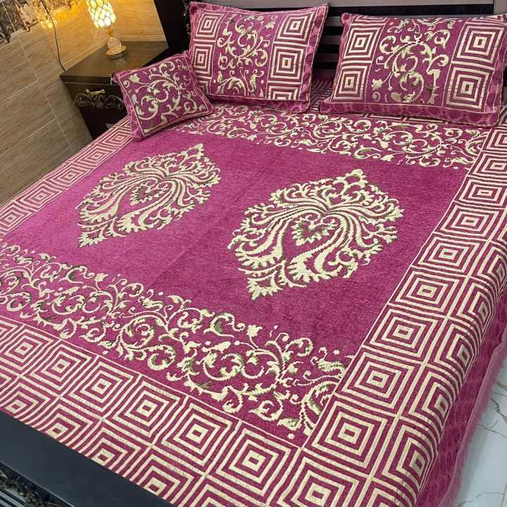Velvet%20Bedsheet%20King%20Size%20For%20Bridal%20/%20Velvet%20Bed%20Sheet%20King%20Size%205%20PCS/%20Double%20Bedsheet%20Set%20Fabric%20Velvet%20Jacquard%20Fancy%20Bed%20Sheet%20-%20Image%203