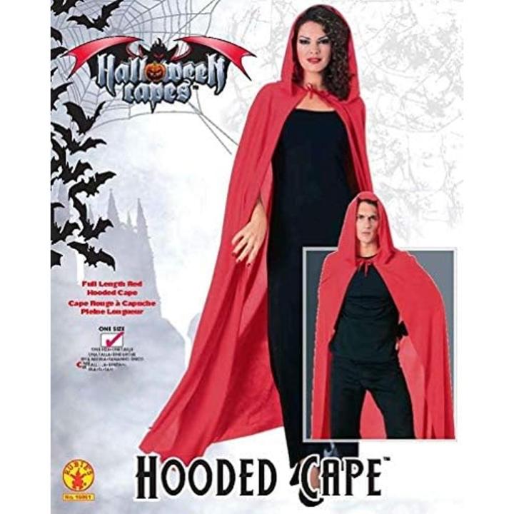 Red Hooded Cape Halloween Cloak Masquerade Party Cape Costume Easy to wear.