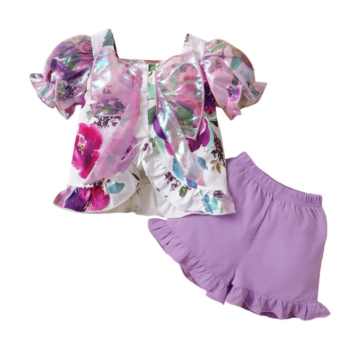 2%20Pieces%20Girls%20Suit%20Set,%20Floral%20Print%20Short%20Puff%20Sleeve%20Ruffle%20Tops+%20Solid%20Color%20Shorts,%206%20Months-3%20Years,%20Purple%20-%20Image%206