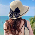 Breathable Beach Cap Wide Brim Lightweight Sunshade Hat Summer Cap for Vacation Beachwear Sun Protection Leisure Activities Female Users. 