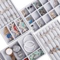 Jewelry Organizer Tray, 5 Pcs Stackable Velvet Jewelry Organizer for Drawer, Jewelry Storage Display Trays Showcase. 