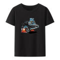 Classic Seventies American muscle car Hot Rod cartoon graphic t shirts creative humor casual shirt hip-hop fashion streetwear. 