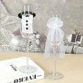 2Pcs Wedding Bride Groom Cups Glasses Ornaments, Glass DIY Bride To Be Bridal Shower Bachelorette Party Decor. 