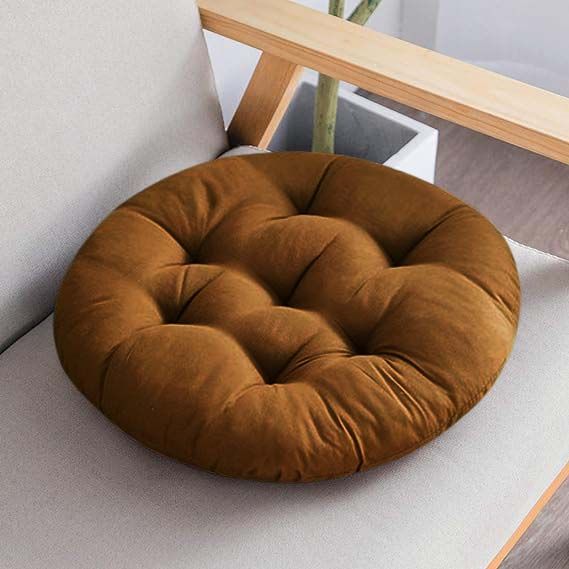 1 Piece - Original Velvet Round Shape Chair / Sofa Cushion with Filling