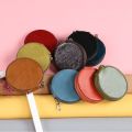 Retro Round Genuine Leather Small Coin Purse Pouch with Wristband Women's Zipper Wallets Female Clutch Money Bag Card Holder. 