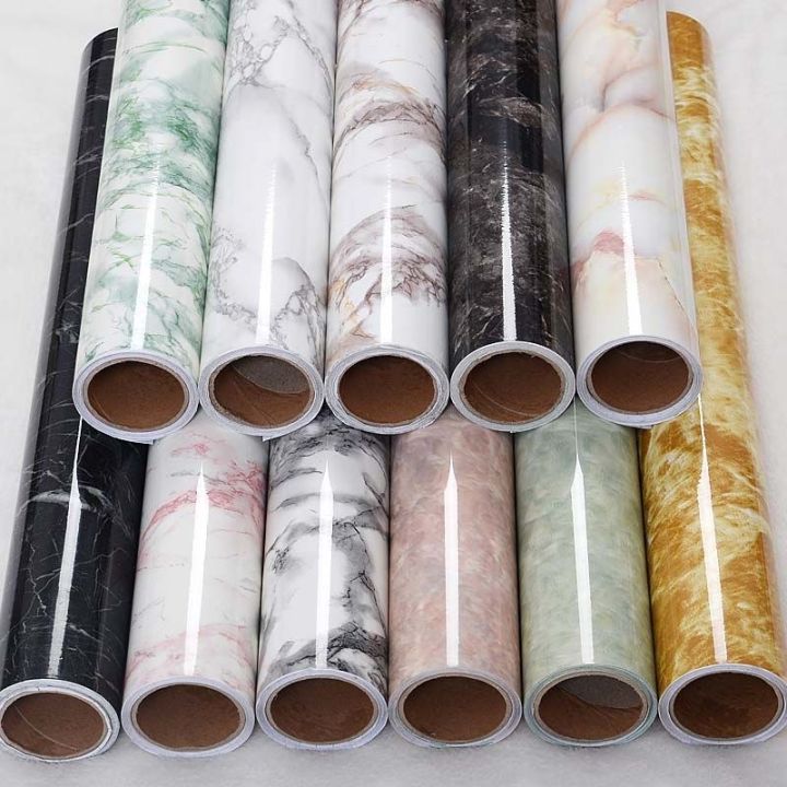 Self%20Adhesive%20Marble%20Design%20Furniture%20Stickers%20PVC%20Wallpaper%20Cabinets%20Gloss%20Film%20Vinyl%20-%2060x200%20cm%20-%20Image%207