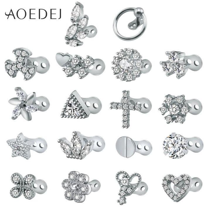 AOEDEJ Stainless Steel Dermal Anchor Triangle Micro Dermal Anchor Skin Diver Implants Jewelry Body Piercing Hide in Copper Women