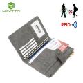 RFID Card Case Matte Antique PU Wallet Anti-Th eft Brush Passp ort Holder Multi-Function Certifica te Business Wallets Co in Bag Zipper Multi-Card Position ID Credit Cards Holders. 