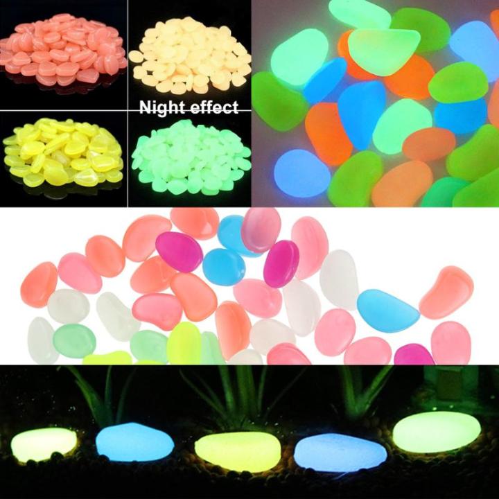 Pack of 20- Glow In The Dark Stones Different Colors Glow Pebbles Decorative Luminous Glowing Stone Solar Pebbles For Walkways, Garden, Yard Flowerpot, Fish Tank, Swimming Pool