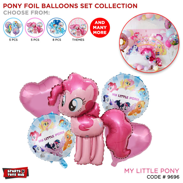 My Little Pony Foil Balloon Set Collection, Horse Ponies Cartoon Printed Pinkie Pie, Rainbow Dash, Twilight Sparkle Balloons For Girls, Birthday Party Ballon Theme Decorations Celebrations, Decor Supply Parties, Baby Shower Decorative Supplies Kids