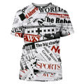 Old Newspaper 3D Printed T-shirt Men Women Casual Fashion Hip Hop Funny Short Sleeve Streetwear Vintage Tees Tops Summer Tshirts. 