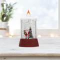 Christmas Candle Light Decorative Candle Water Filled Sequins Snow Scene Flameless Candle LED Pillar. 