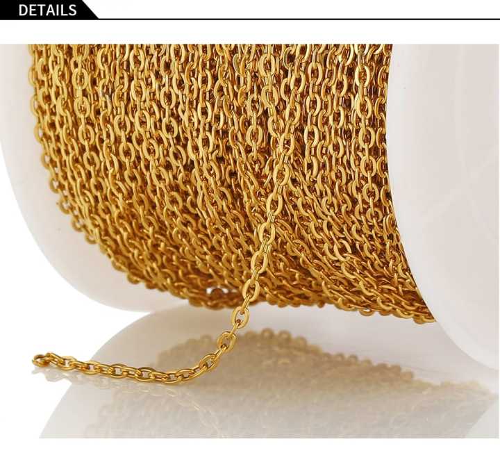 2/5/10 yard stainless steel extension chain 2mm gold/silver necklace chain for bracelets diy chain accessories jewellery making crafts