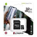 Kingston Memory Card 32GB Micro SDHC Flash Memory Card -DSLR Supported - Micro SD Card with jacket Adopter. 