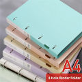 2024 A4 File Folders Display Book 4 Hole Binder Folders Morandi Color Waterproof Document Ring Binder Folder NEW Myhappinessisyou. 