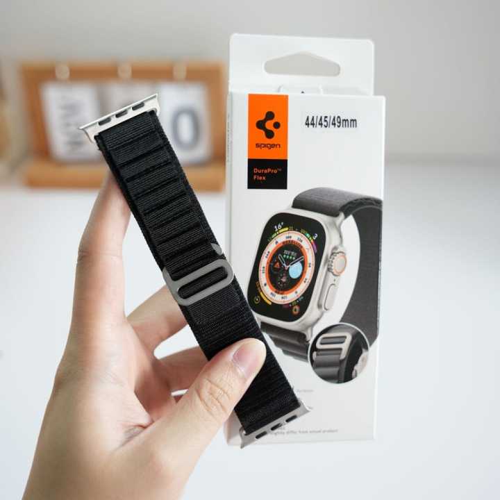Black%20Alpine%20Loop%20Smart%20Watch%20Strap%20Active%20A-port%20Dry%20Fit%20Water%20Proof%20Pure%20Fabric%20Nylon%20Band%20Free%20Size%20Adjustable%20Metal%20G-Hook%20-%20Image%202