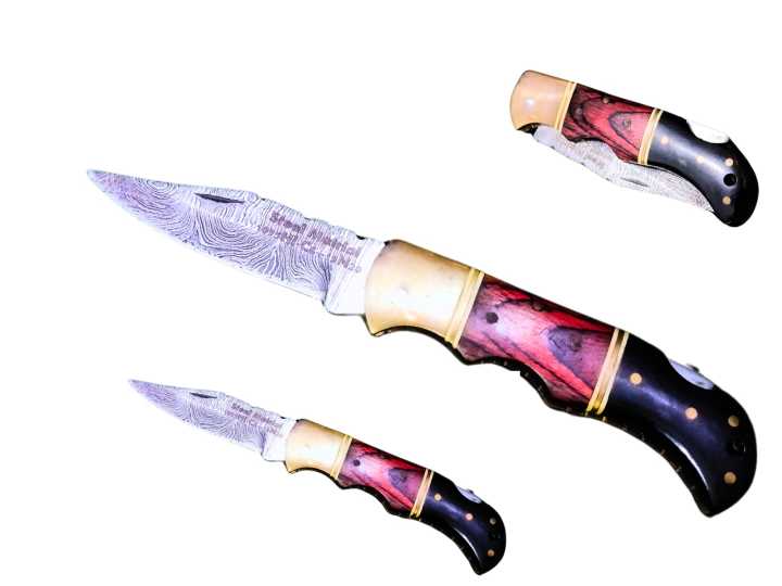 Handmade Damascus folding knife
