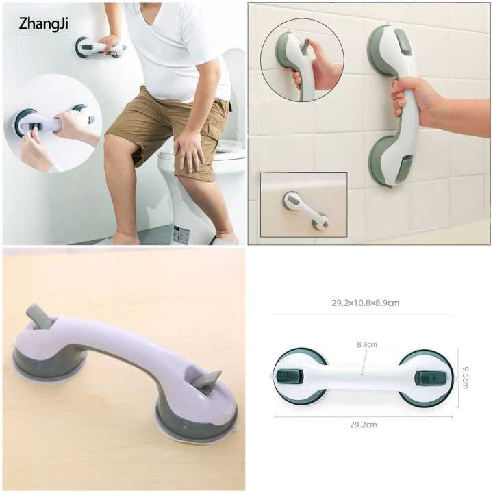 Bathroom Accessories Strong Vacuum Suction Cup Handle Anti Slip Support Helping Grap Bar For Elderly