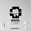 Size: 2 x 1.5 Feet - Dental Clinic Doctor Dentist Sign Mark Design Self Adhesive Wall Sticker for Student , Health, Tooth Decoration  Decor Lovers -  Black Color. 