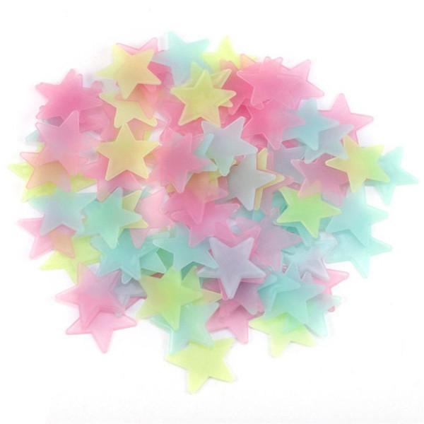 Pack Of 300 - Fluorescent Night Glowing Stars Wall Sticker