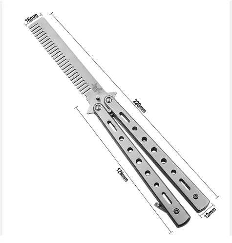 "Folding%20Butterfly%20Comb%20%E2%80%93%20Balisong%20Training%20Knife%20Style%20Foldable%20Pocket%20Comb%20%E2%80%93%20Portable%20EDC%20Fidget%20Comb%20for%20Hair%20Styling%20and%20Tricks"%20-%20Image%207