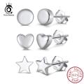 ORSA JEWELS 925 Sterling Silver Romantic 6 MM Heart Earring 14K Gold Plated for Women Earrings Gold Jewelry Birthday Gift APE43. 