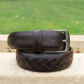 Handmade Weaving Dress Leather Belt For Men. 